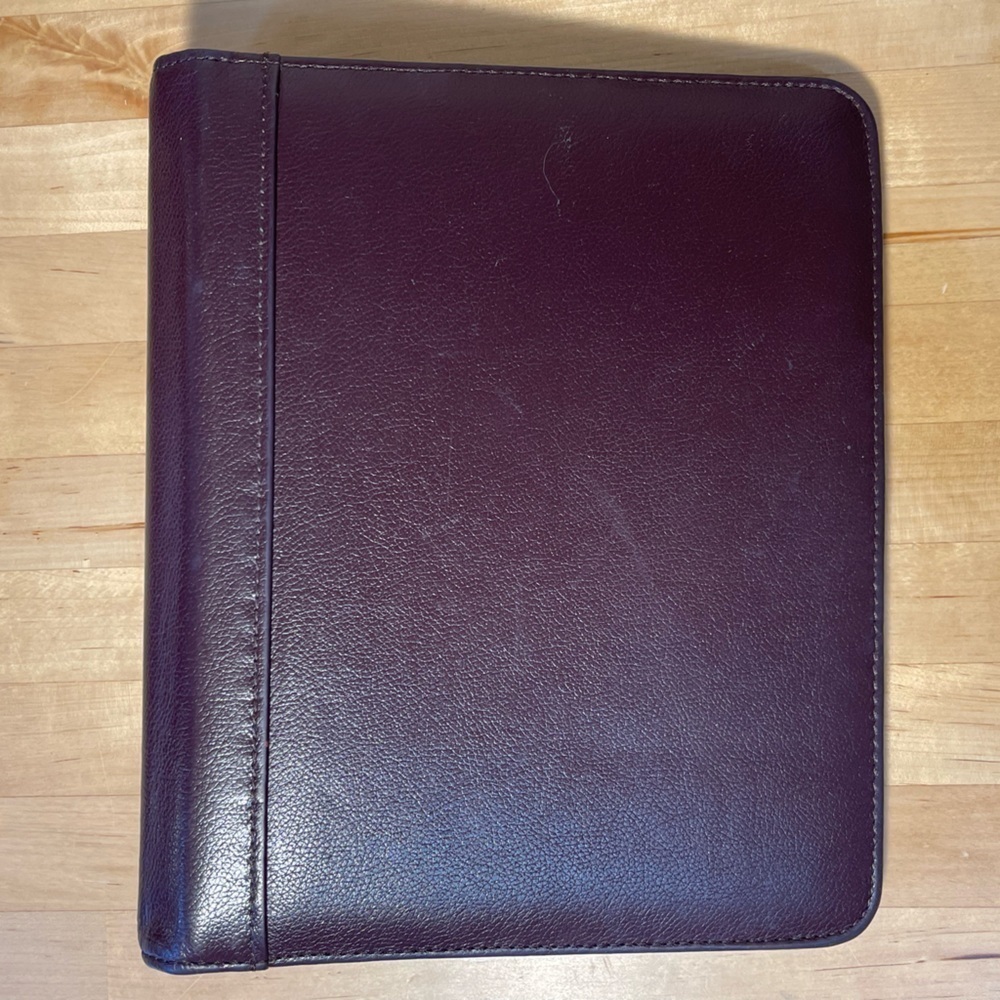 Franklin Quest Vintage Leather Binder 90s Executive Planner Organizer USA